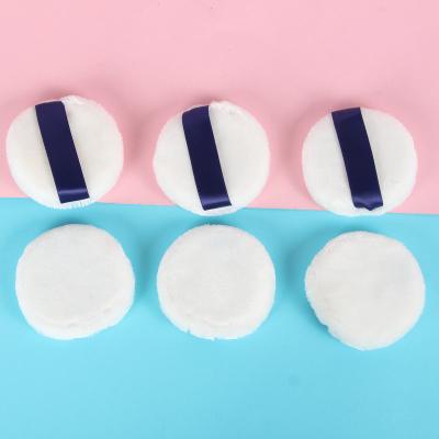 China Washable Double Sided Round Washable Loose Plush Powder Honey Puff Powder Sponge Fluff Japanese Flocking Fixed Makeup for sale