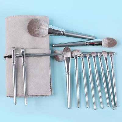 China Angular Blush Beauty Tools Makeup Brush 14 Wooden Handle Makeup Brush First See Cangzhou Makeup Brush Set for sale