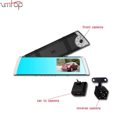 China Zimtop 4.3inch Rearview Mirror Recorder 3 Lens Waterproof Car DVR Camera Seamless Loop Recording Car for sale