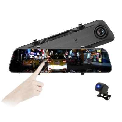 China Zimtop 12inch Streaming Black Box Car Rear View Mirror 1080P Dual Media Dash Camera Front And Rear Universal for sale