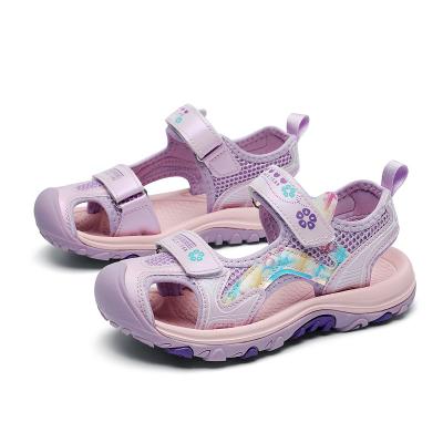 China Light weight children's sports sandals girls 26-37 2023 summer new model soft soles 9 little girls 6 Baotou 5 beach shoes 7 years old for sale