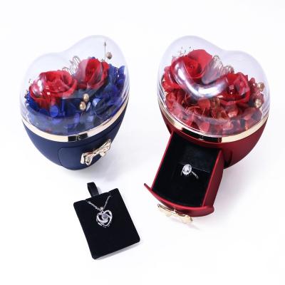 China Ring Box 2022 New Style Heart Shape Jewelry Box Customize Portable Eco Friendly Jewelry Box for sale