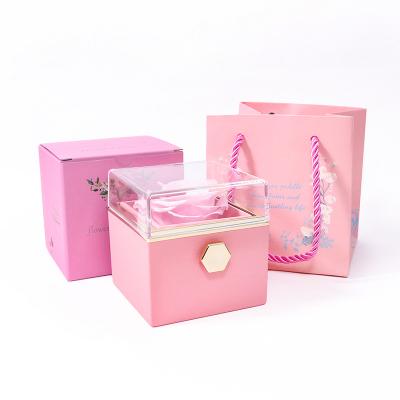 China Transparent Rotating Type Jewelry Packing Case Jewelry Box Packing Ring Box Drawer Clear for sale