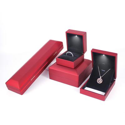 China Luxury Ring Box 2022 Jewelry Set Boxes With Led Light Simple Style Packing Case Jewelry for sale