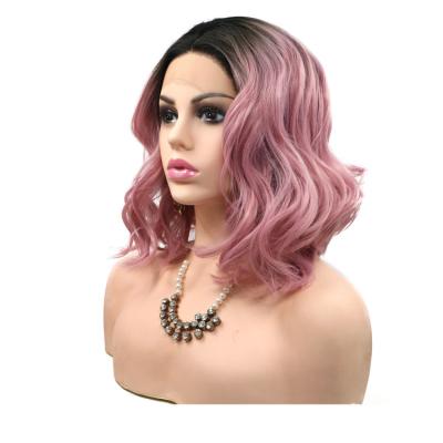 China Dark Pink Body Wave Body Wave Lace Front Drag Queen Cosplay Party Heat Resistant Synthetic Wigs for sale