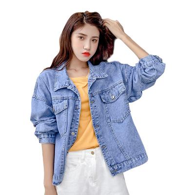 China Sustainable Fashion Patch Bayan Kot Ceket Button Up Slim Fit Turnhout Korean Style Jean Jacket for sale