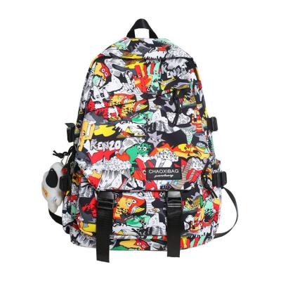 China Large Capacity Waterproof Women Shoulder Bag Fashionable Colorful Graffiti Backpack Sac Dos Femme Travel Graffiti School Bag For Teenager for sale