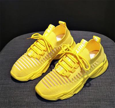 China Dropship Supply Walking Agent Shoes Sneakers Woman Ladies Yellow Athletic Shoes For Woman for sale