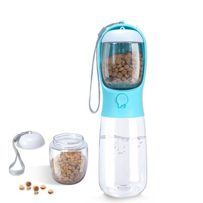 China Viable BPA FREE 2 in 1 Outdoor Portable Pet Cat Dog Cat Dog Travel Drinking Cup Botella de agua Para Water Bottle with Food Container for sale