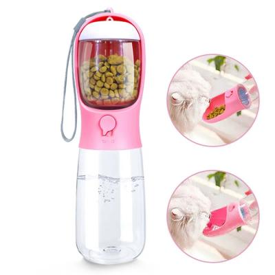 China Sustainable Success Pet Travel Designer 2 In 1 Bottle Dog Food Cup Drink Water Bottles Portable Water Bottles for sale