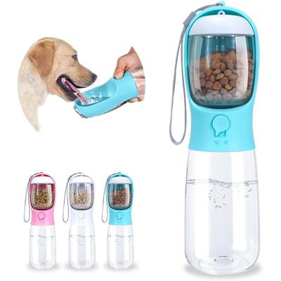 China Sustainable hot sale 19oz bpa free eco-friendly material 2 in 1 outdoor pet water bottle small pet travel water bottle for dog cat for sale