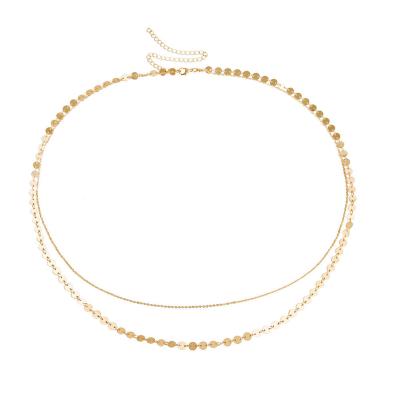 China FASHIONABLE Women Body Jewelry Double Layer 18k Gold Glitter Tasty Belly Chains Stainless Steel Body Chain for sale