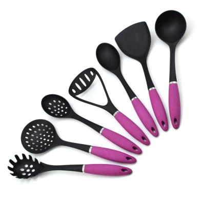 China Viable Kitchen Utensils BPA Free Non-Stick Nylon 7pcs Cooking Tool Kit Include Spoon Turner Potato Crusher for sale