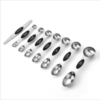 China 8 Pack Durable Heavy Duty Stainless Steel Double Sided Magnetic Dosers Set With Leveler for sale