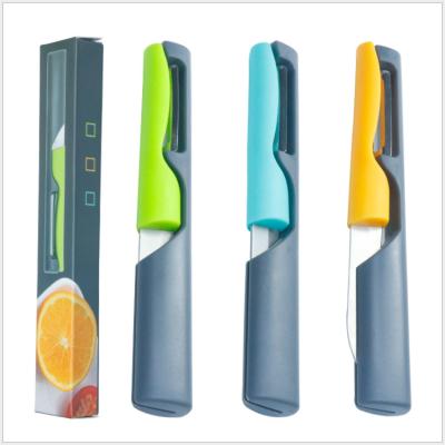 China New Popular Viable 2 in 1 Travel Pocket Knife Fruit Peeler and Potato Peelers for sale