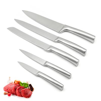 China Eco-Friendly and Sustainable Stock 5pcs Knife Set Stainless Steel Chef Knife Kitchen Set for sale