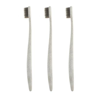 China Disposable Straw Toothbrush Biodegradable Toothbrush 100% Biodegradable Wheat Toothbrush for sale