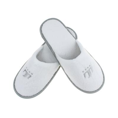 China Disposable OEM Logo Hotel Slippers Custom Made Terry Cloth Non Woven Product from hotel/airline/travel hotel /home supplier for sale