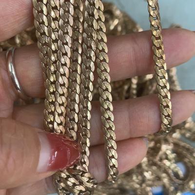 China Flat Byzantine Bag Straps Metal Necklace Twisted Chains Restraint Chains Fit Bulk Bracelets Solid Brass Chain for sale