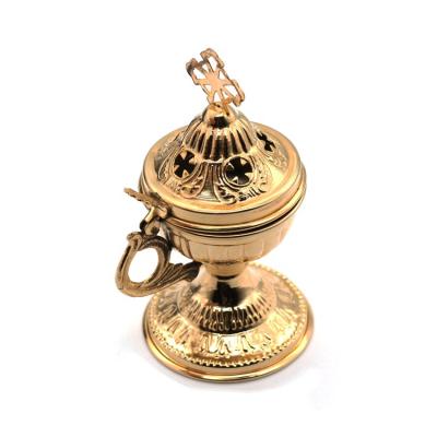 China Metal Brass China Factory Customize Made Gold Plated Portable Arabic Metal Brass Censer for sale