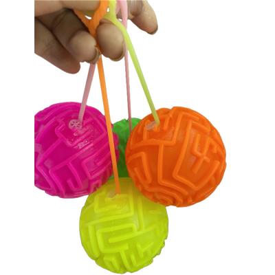 China Hot Sale Bounce Light Ladyrinth Glowing Led Flashing Light Bounce Ball with String Noise and Autism Sensory Toy Adult Stress Ball for sale