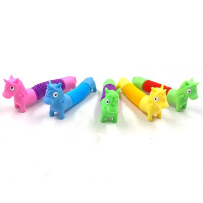 China 2022 New Design Anti Expandable Anti Stretchable Spring Dog Toy Unicorn Noise Hose Relaxation Animal Autism for Kids and Adults for sale