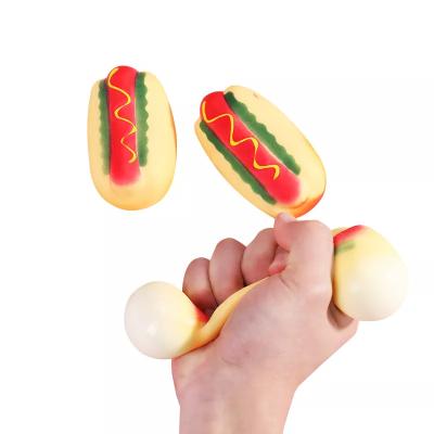 China Powder 2022 factory direct soft plastic hot dog food powder squeeze toys relaxation ball squishy ball decompress sensory toy autism for sale