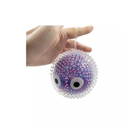 China 2022 New Arrival Children's Toys Factory Sale 7cm Big Eyes With Glowing Yo-Yo Balls Highlight Custom Logo Relieve Squeeze Ball LED Flashing Spike Ball for sale