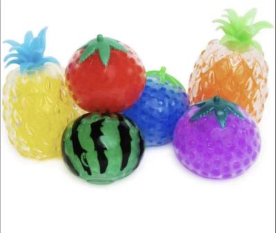 China Water Beads 2022 Hot Selling Custom Made Kawaii Fruit Squeeze Logo Anxiety Relief Toys 6 Pack Anti Stress Squishy Ball Toys Amazon For Kids for sale