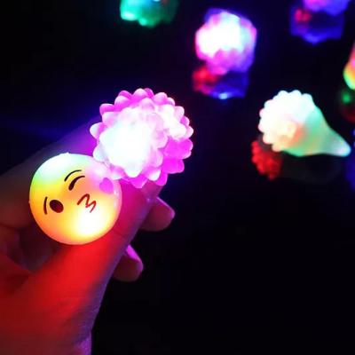 China 2022 Christmas Light Flashing Up Gift Ring Faces Expressions Gift Toy Finger Lights Glowing Flashing Led Ring for sale