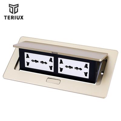 China Factory Sales Residential Gold Aluminum Alloy Multi Module Embedded Tabletop Socket / Multipurpose for sale