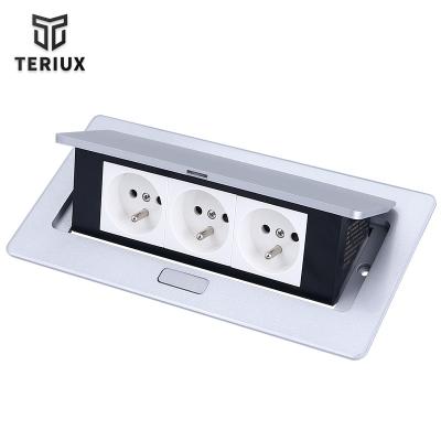 China Residential / Multipurpose Factory Sales Silver Aluminum Alloy Multi Module Embedded Tabletop Socket for sale