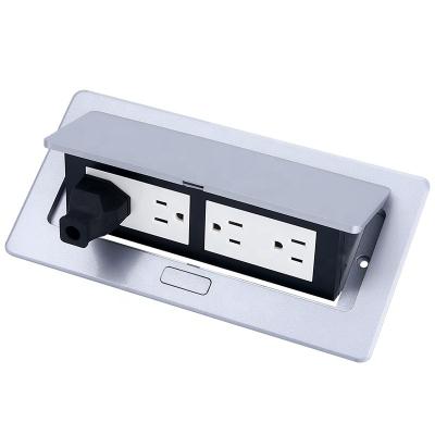 China Zhejiang NO.1 Hot Selling Residential / Multipurpose Table Socket Silver Aluminum Alloy Pop Up Socket Outlet Box Desktop Socket for sale