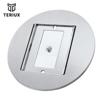 China Residential Standard Round Stainless Steel / Multipurpose Network Power Concealed Floor Socket Box for sale