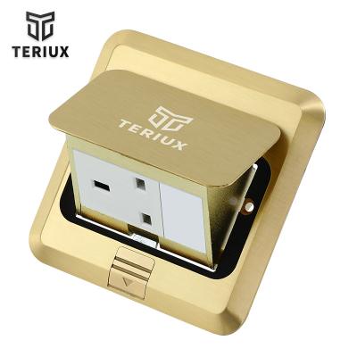 China Residential / General Purpose Wholesale UK Standard Brass Electric Power Supply 13A Pop Up Floor Socket Box for sale