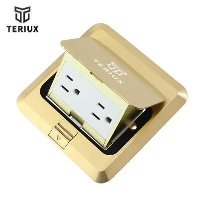 China USA Standard Wholesale Residential / General Purpose Brass Electric Power Supply 16A Pop Up Floor Outlet Box for sale