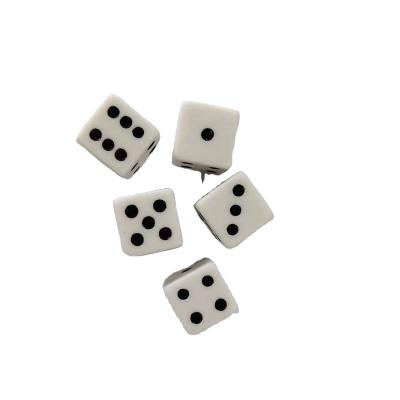 China 16mm White Square D6 Dice Set With Black Dots Custom Acrylic Polyhedral Casino Game Dies for sale