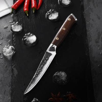 China Disposable Handmade 3.5 Inch Paring Knife Damascus Steel Kitchen Knives With Black Group Of Ten Handle for sale