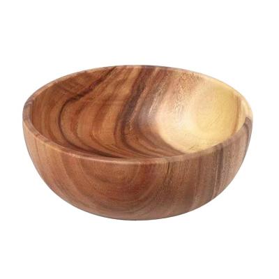 China Minimalist wooden salad bowl, large wooden bowl for food, fruits, salads and decoration for sale