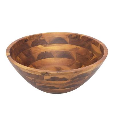 China Salad bowl minimalists, wooden salad bowl with salad spoon and fork for sale