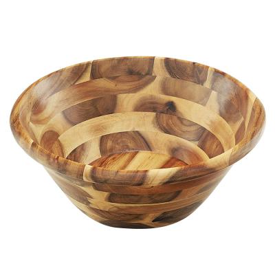 China Minimalist Acacia Wood Salad Bowl Set - 12.5