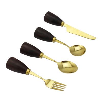 China Party Viable Wedding Gift Christmas 4 PCS Modern Restaurant Flatware Set Spoon Fork Knife Stainless Steel Gold Cutlery Set for sale