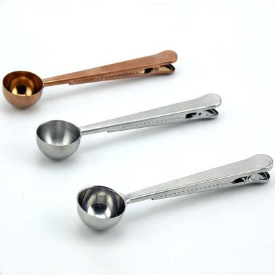 China Durable Fancy 304 Stainless Steel Teaspoon With Clip In Matte And Mirror Surface for sale