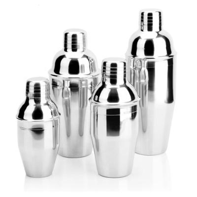 China Durable Multiple Sizes 250/350/530/750ML Bar Tools 201 Stainless Steel Martini Whiskey Wine Cocktail Shakers In Bar for sale