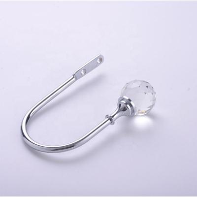 China Curtian Accessories Metal Barrier Hooks Crystal Ball Curtain Holdback Hook Polished Chrome Barrier for sale