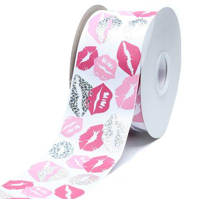 China 3 Inch Laser Lip Laser Heat Transfer 100% Polyester Stripe Foil Hologram Printed Ribbon for sale