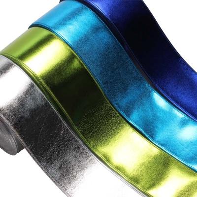 China 75mm Solid Color Hologram Fabric Viable Shiny Ribbon for sale