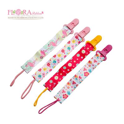 China Eco - Friendly Colorful Pattern Custom Printing Baby Pacifier Clip BPA Free for sale