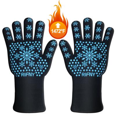 China Easily Cleaned BBQ Gloves , Barbecue High Temperature Resistance Silicon Gloves Extreme Heat Resistant Gloves for sale