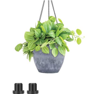 China Shatterproof Planter Enclosure Hanging Bracket , Black Metal Hanging Flower Planter for sale